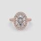 Oval Halo Twist Band Ring