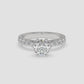Vintage Floral Six Prong Ring - Round