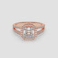 Asscher Halo Split Shank Ring