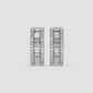 Triple Row Baguette Hoop Earrings