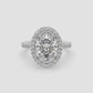 Oval Halo Twist Band Ring