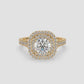 Double Halo Diamond Engagement Ring - Round