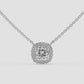 Cushion Cut Halo Diamond Necklace