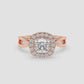 Cushion Cut Halo Diamond Ring with Split Shank