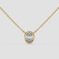 Oval Bezel Diamond Pendant Necklace