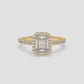 Emerald Cut Halo Engagement Ring